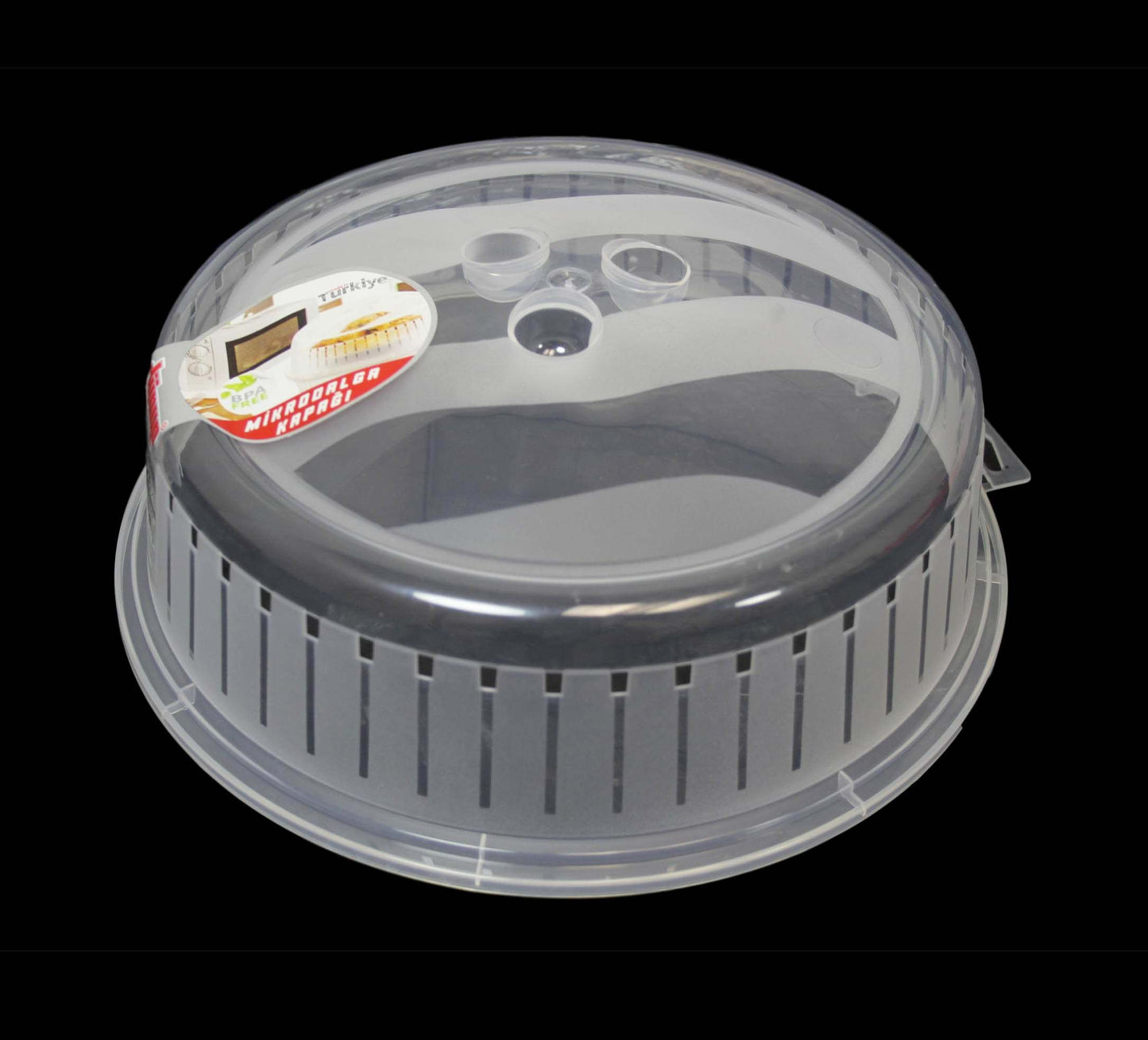 Plastic Microwave Food Plate Cover with Vent 26cm D10506 (Parcel Rate)