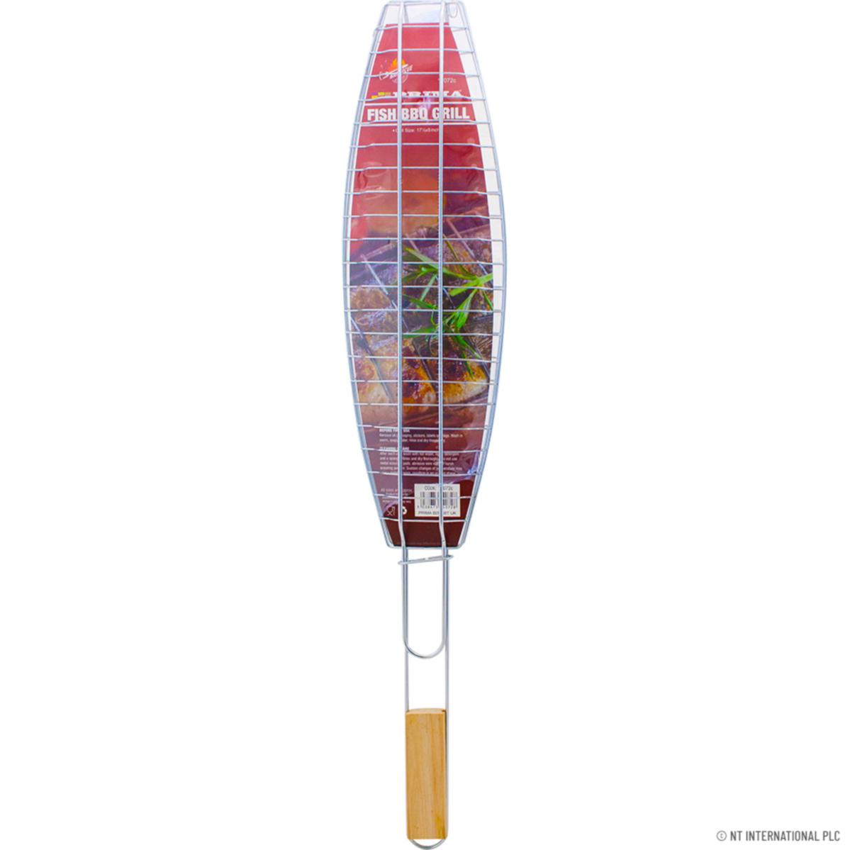 Fish BBQ Grill Chrome Home Outdoors 14072C (Parcel Rate)