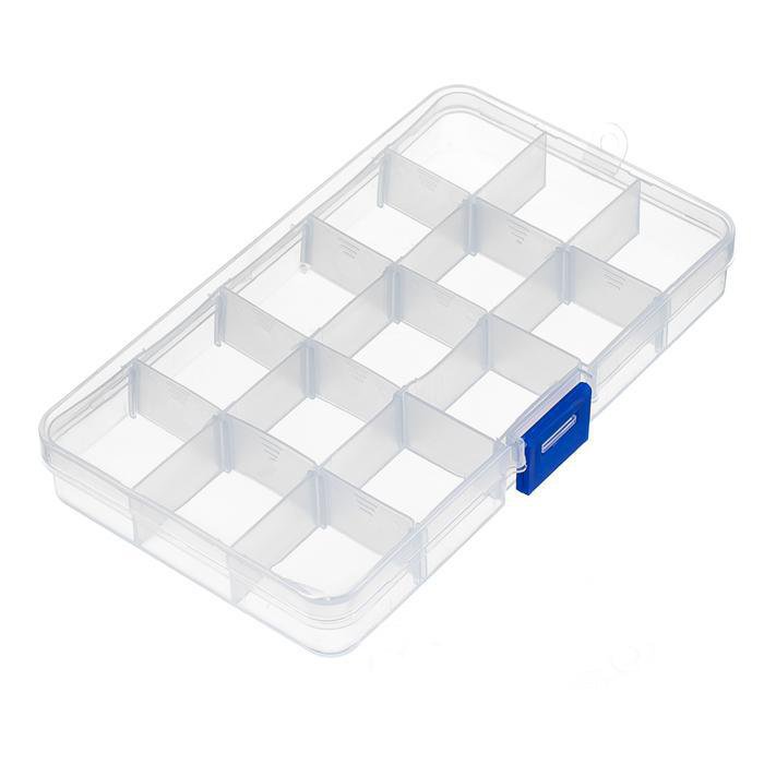 15 Compartment Organiser Plastic Box Medicine Arts & Craft 0454 A (Parcel Rate)