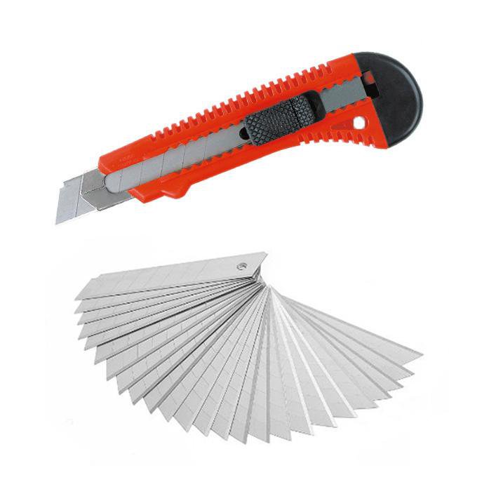 Stanley Knife Box Cutter with Blades Pack of 2 Assorted Colours 0001 (Large Letter Rate)