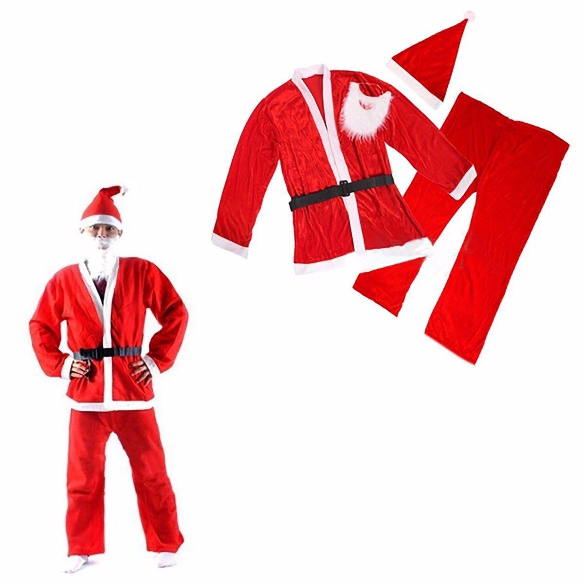 Father Christmas Santa Clause Christmas Suit One Size 4 Pack 4629 (Parcel Rate)
