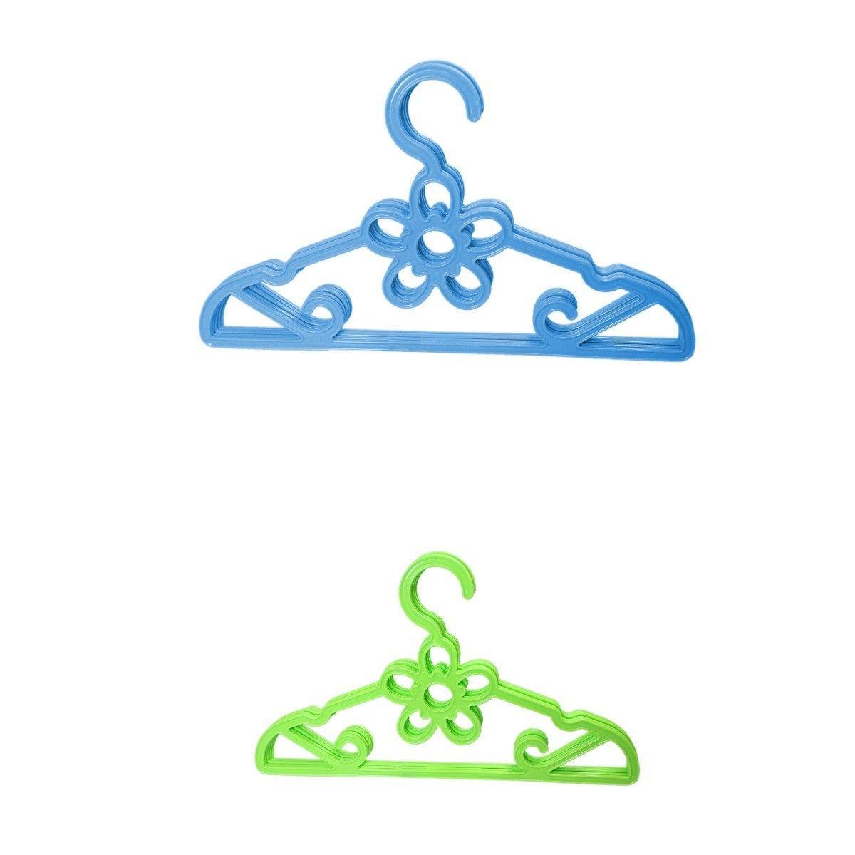 Plastic Fancy Designer Hangers Pack Of 5 Assorted Colours And Design 42cm 2917 (Parcel Rate)
