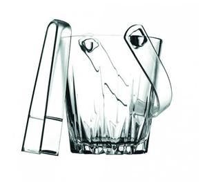 PB Karat Glass Ice Bucket With Tongs Party BBQ Drinks Ice Bucket 12.60cm x 11.60 cm BT0002 (Parcel Rate)