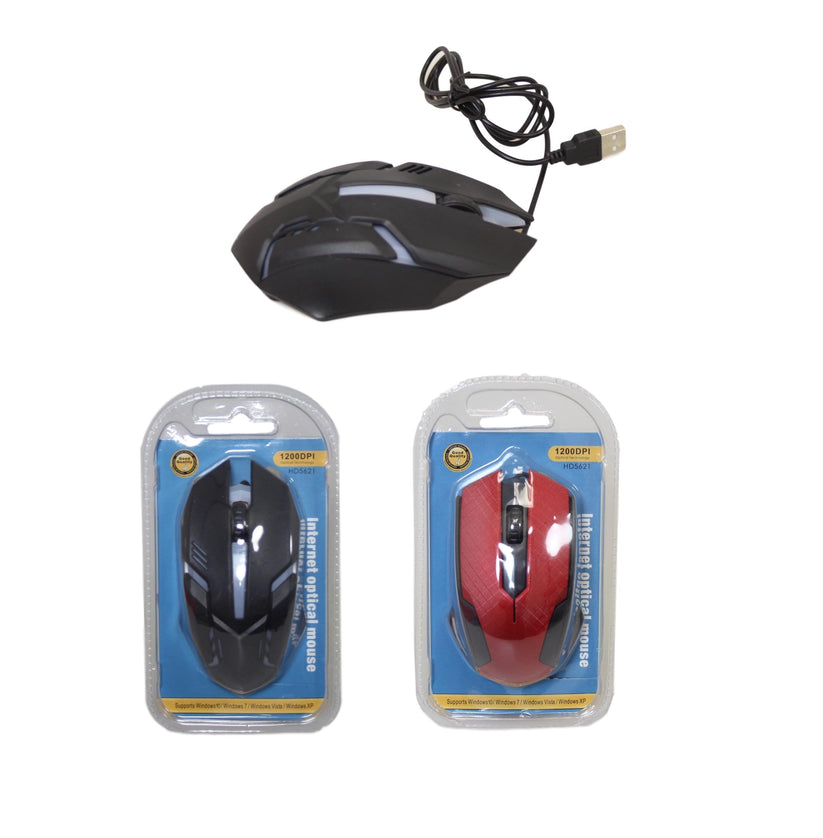 Internet Optical Mouse Computer Wired Mouse 14 cm Assorted Colours 5767 (Parcel Rate)