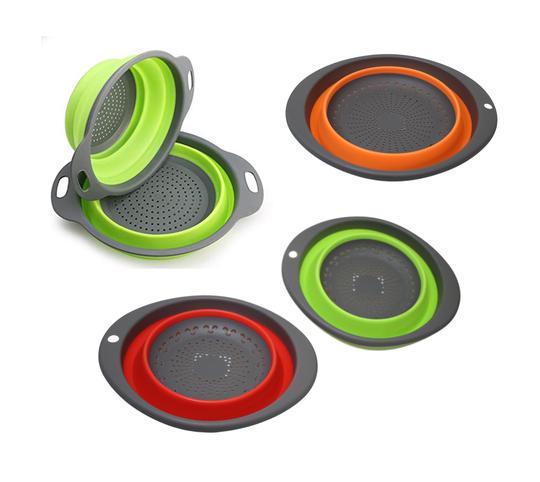 Collapsible Colander Silicone Kitchen Strainer 2 In 1 Medium 20 cm x 25 cm 6579 (Parcel Rate)