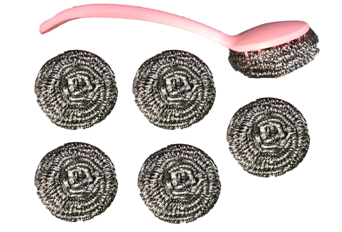 Kitchen Scourers and Brush Pack of 6 6858 A (Parcel Rate)