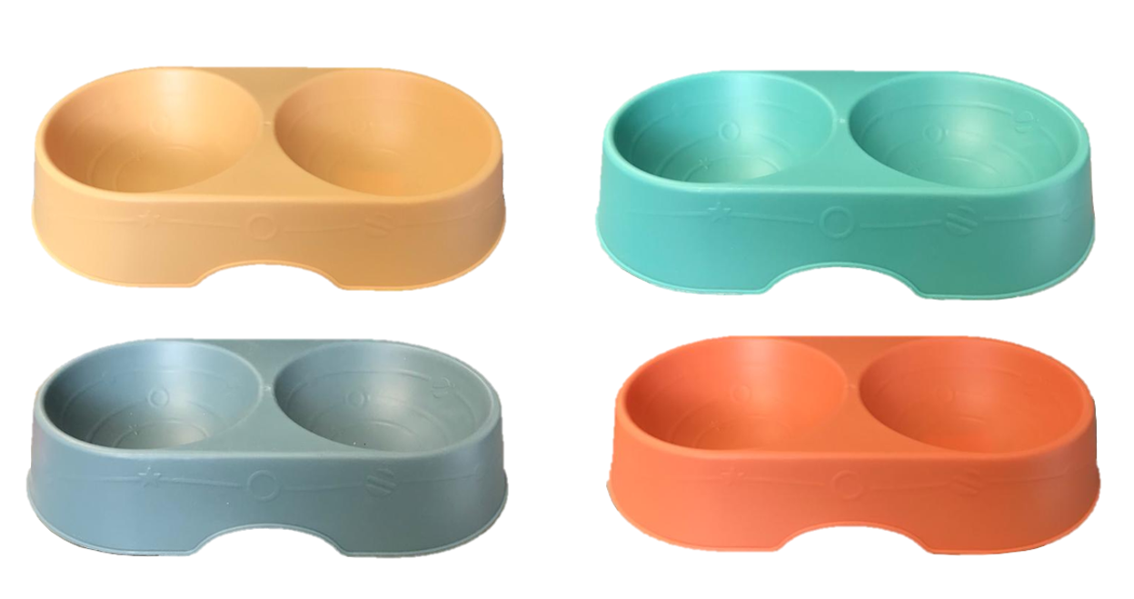 Plastic Pet Dog Feeding Bowl 25 x 13 x 5 cm Assorted Colours 7173 (Parcel Rate)