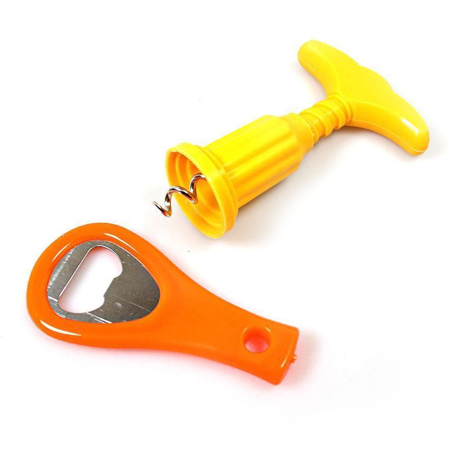 Plastic 2 Type Bottle Opener Multipurpose Use Orange and Yellow 5114 (Large Letter Rate)