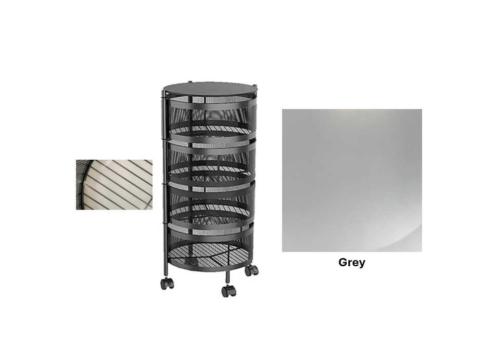 Metal Mesh 4 Tier Multi Purpose Organiser with Wheels 31 x 30.5 x 72.5 cm Grey DL1002 (Big Parcel Rate)