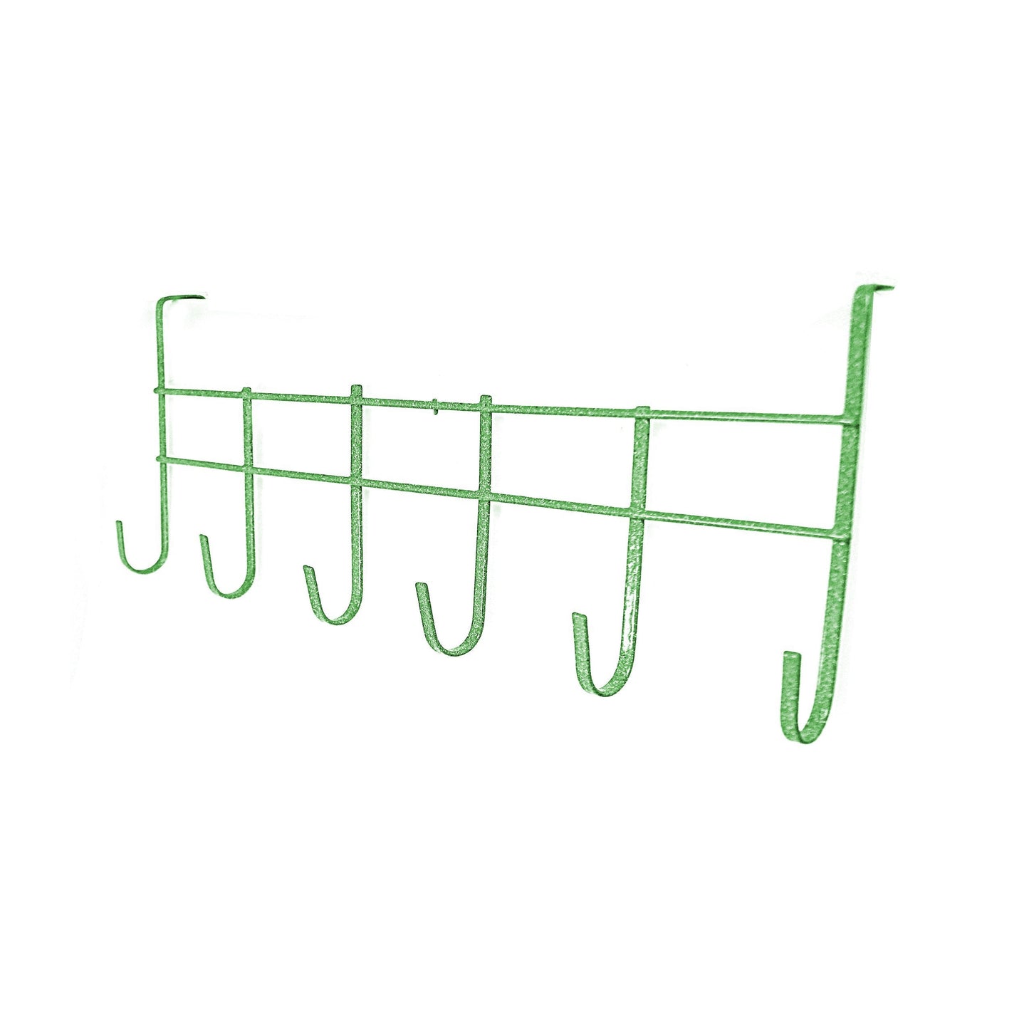 Metal Door Hanging Rack Storage 6 Hooks 45 cm Assorted Colours 0716 (Parcel Rate)