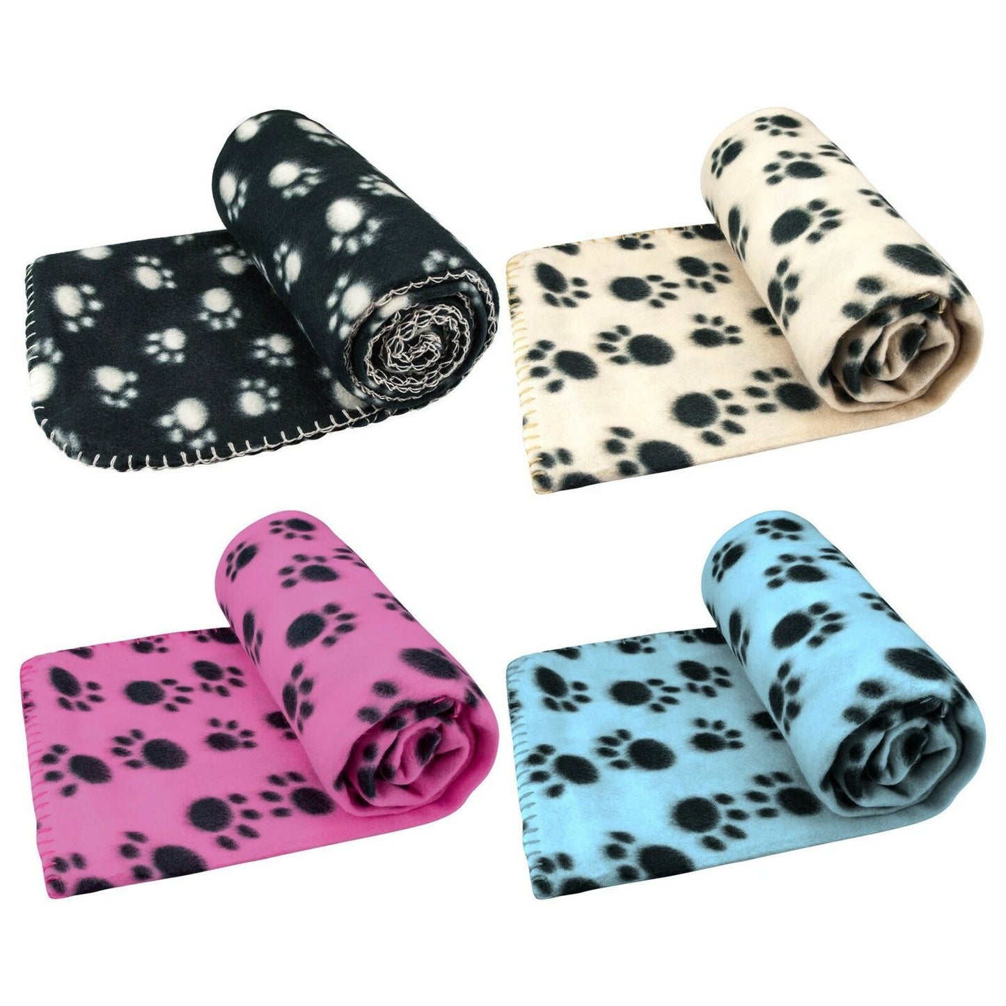 Soft Fleece Paw Print Pet Sleeping Comfort Blanket 98 x 78 cm Assorted Colours 2018 (Parcel Rate)