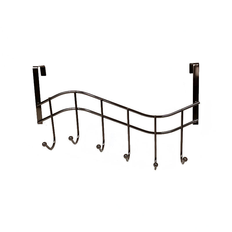 Metal Coat Hook Door Hanger Rack Black 44 cm 6868 A (Parcel Rate)