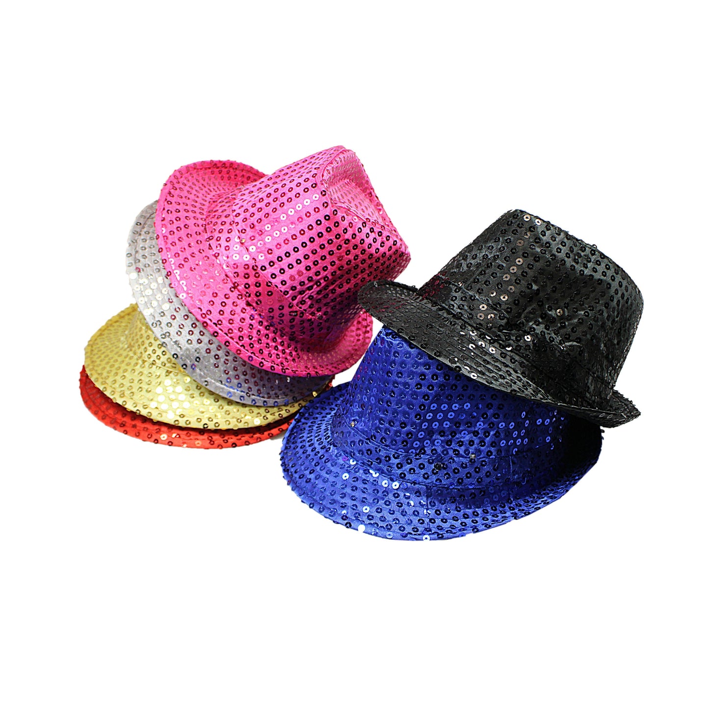 Flashing Light Up Led Fedora Trilby Sequin Fancy Dress Hat Assorted Colours 3054 (Parcel Rate)