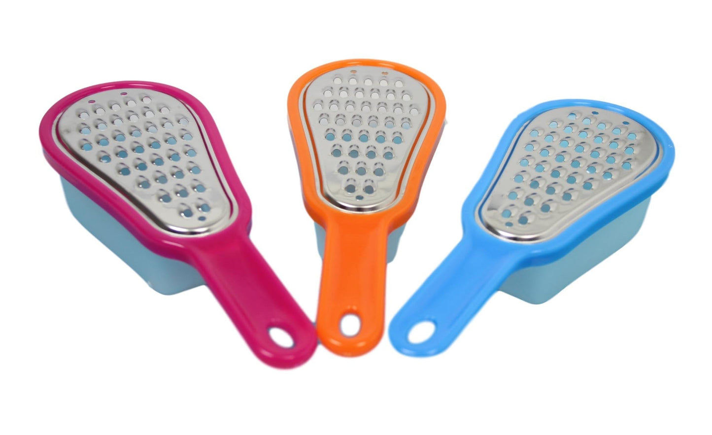Mini Stainless Steel Cheese Nutmeg Ginger Grater with Storage Container Assorted Colours 5431 A (Parcel Rate)