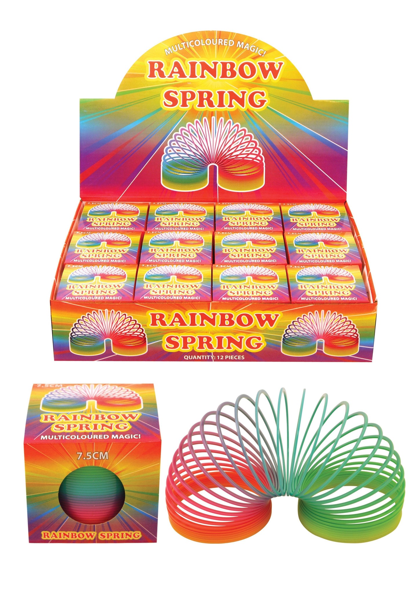 Childrens Playing Rainbow Springing Bouncy Spring 7.5cm N19051 (Parcel Rate)