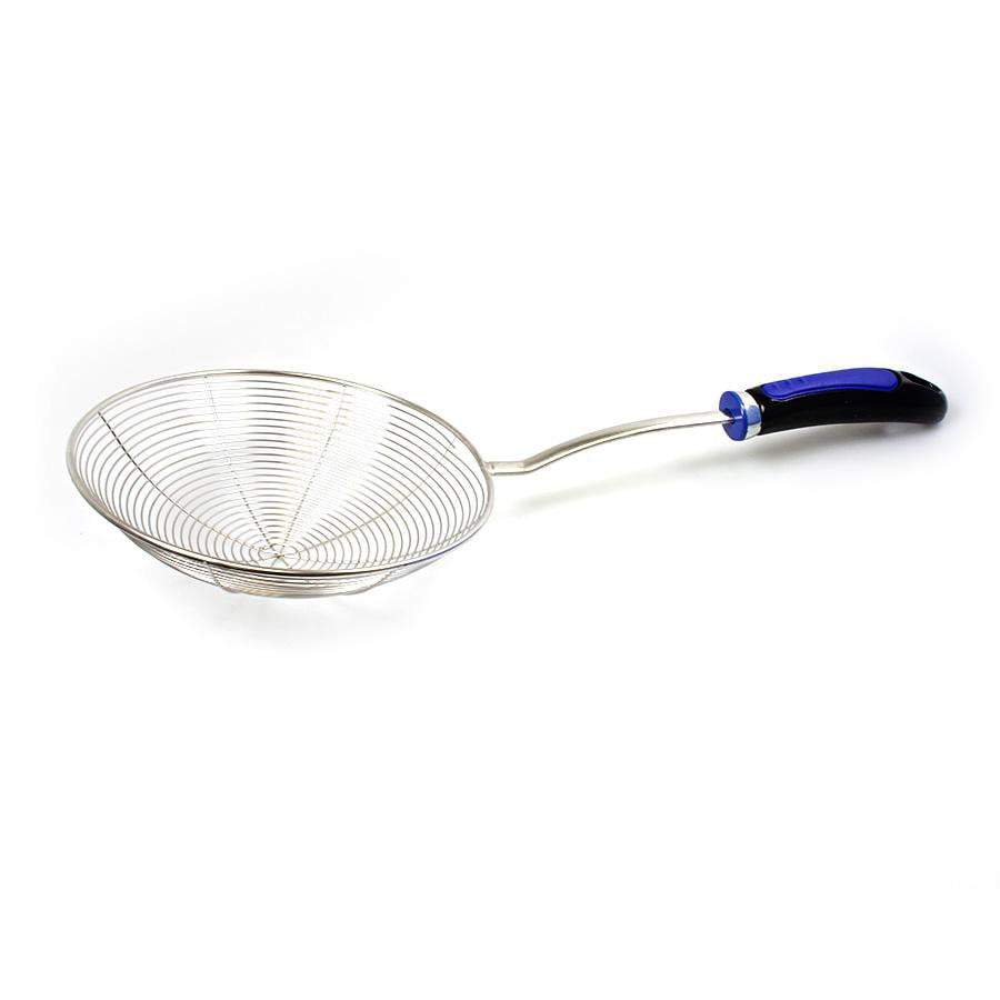 Metal Frying Oil Drainer Net Scoop Strainer with Plastic Handle 40cm 0672 (Parcel Rate)