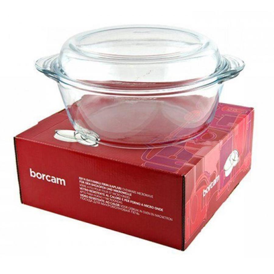 PB Borcam Round Glass Casserole Dish with Cover 2.1 Litre 59003 (Parcel Plus Rate)