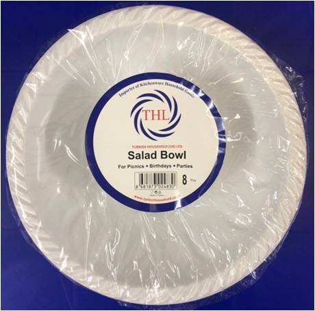 Reusable White Plastic Salad Bowls 22 x 9cm Pack of 8 THL2507 (Parcel Rate)