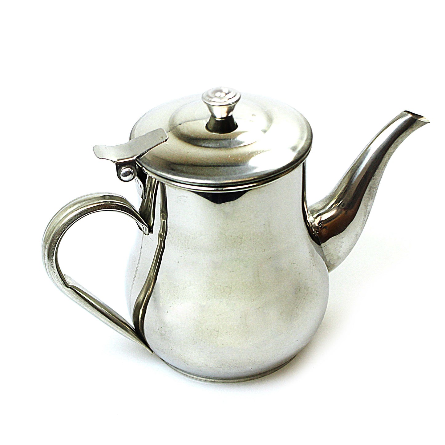 Stainless Steel Home Tea and Coffee Pot With Handle Spout and Lid 32oz 0851 A (Parcel Rate)