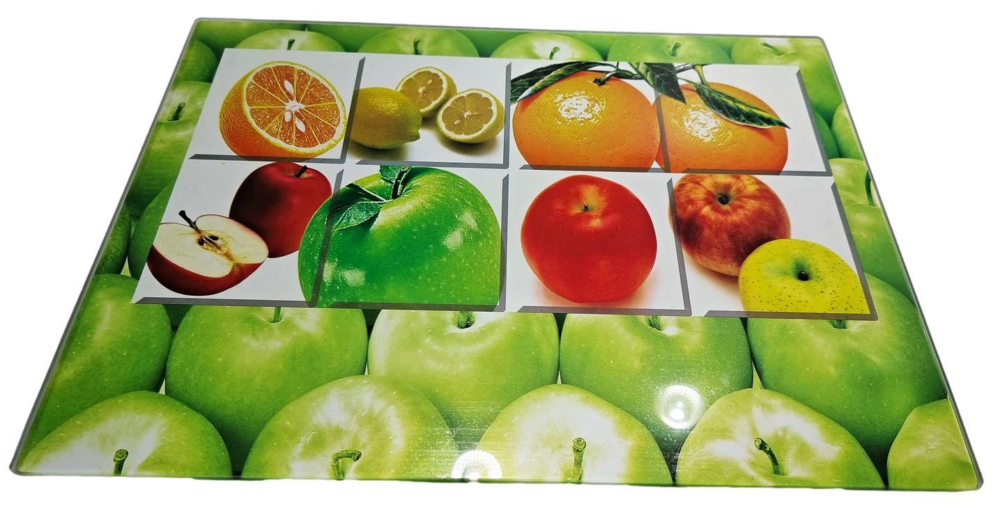 Glass Chopping Board Protects Worktops Heat Resistant Odour Stain Proof 30 x 40cm 2111 (Parcel Rate)