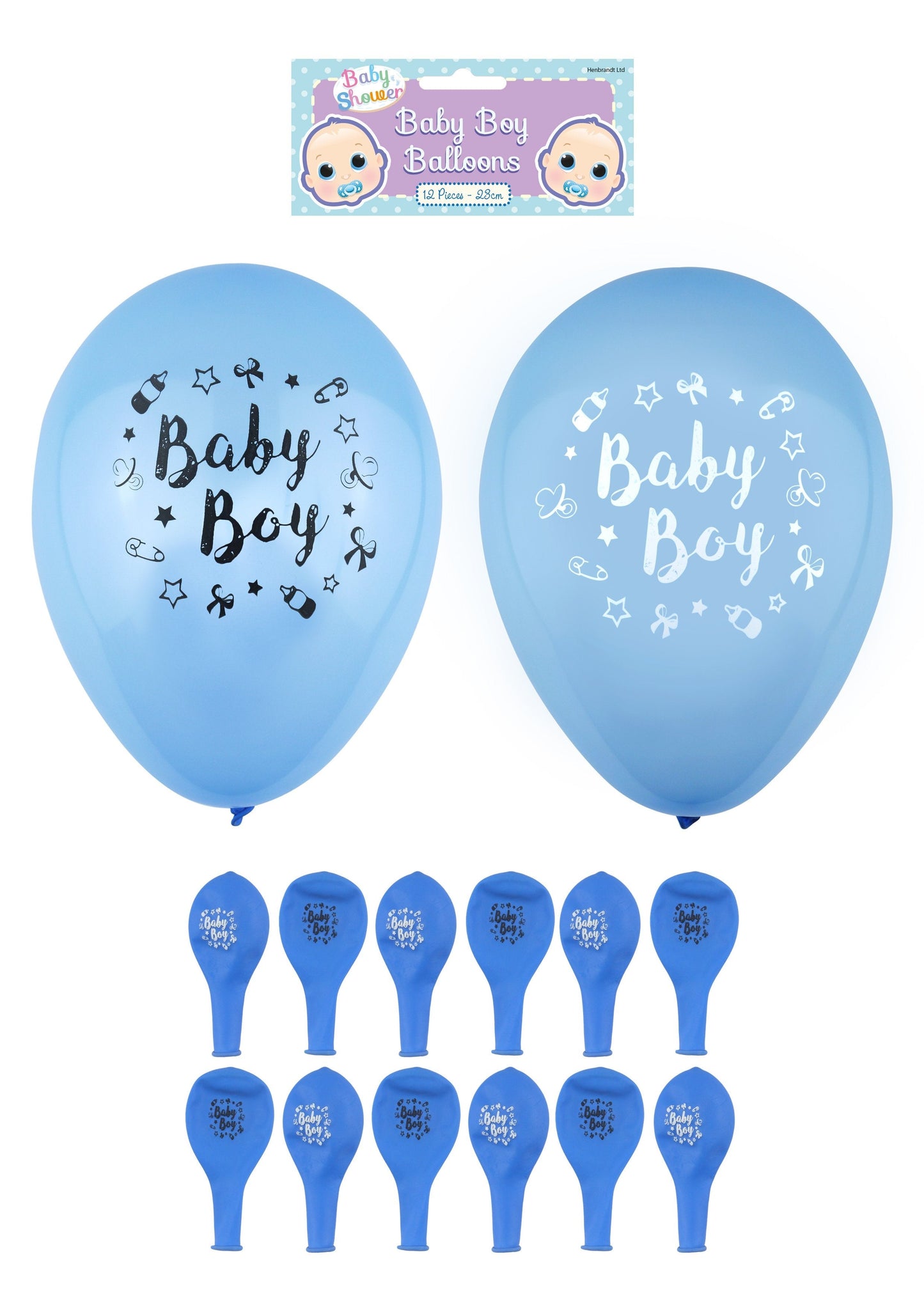 'Baby Boy' Party Birth Celebration Balloons Blue 23 cm X38745 A (Large Letter Rate)
