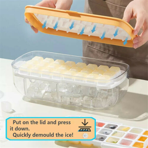 Ice Cube Tray Maker Box Mould With Container 16cm x 29cm 620g 6705 (Parcel Rate)