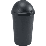 50 Litre Bullet Bin Silver/Black 182238/RB50 A (Big Parcel Rate)