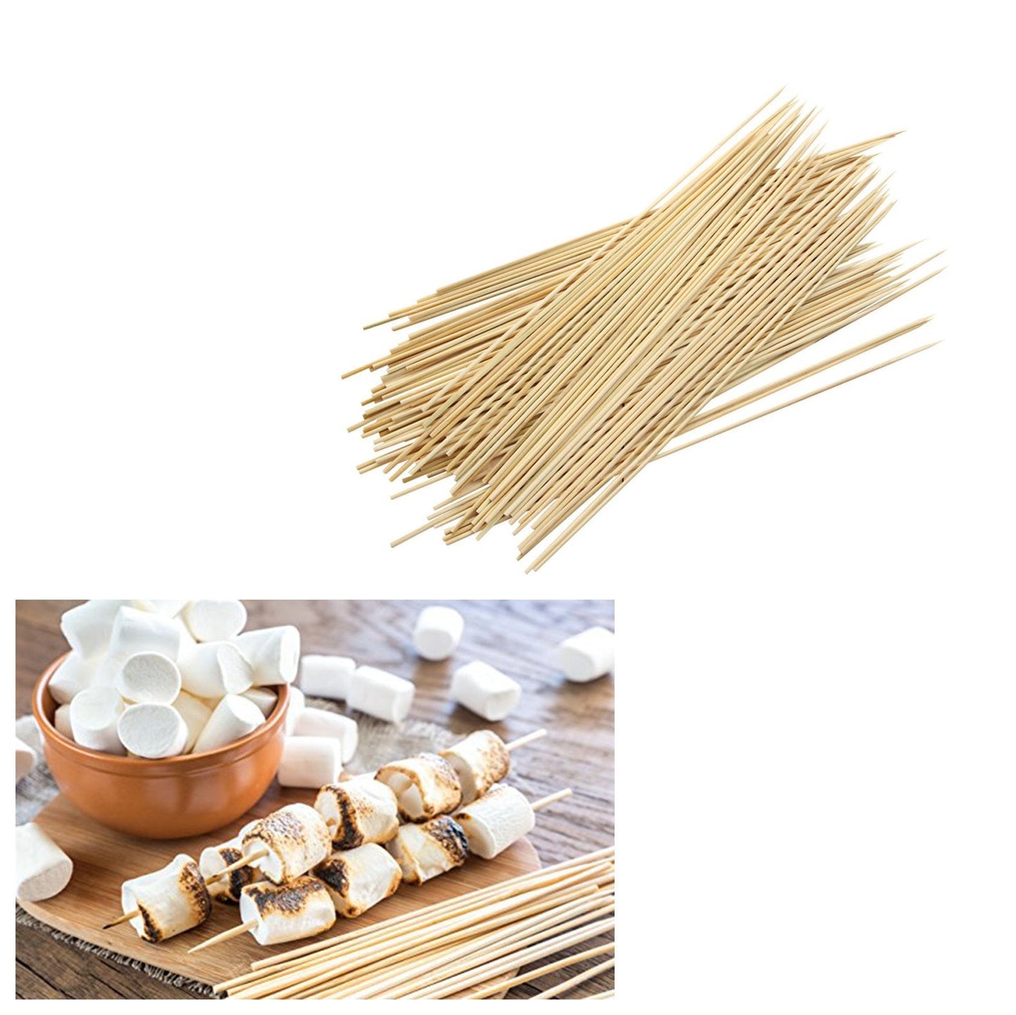 Pack of Wooden Bamboo BBQ Skewers Sticks 26cm 0307 (Parcel Rate)