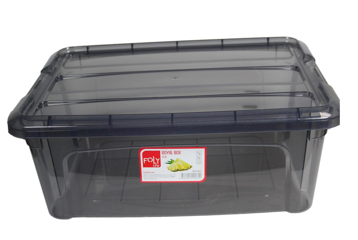 Poli Plastic Storage Box Black 12 Litre 40 cm BNM0612 (Parcel Rate)