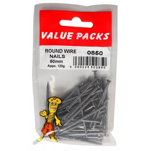 Round Wire Nails 50mm Approx Pack of 120g DIY 0850 (Large Letter Rate)