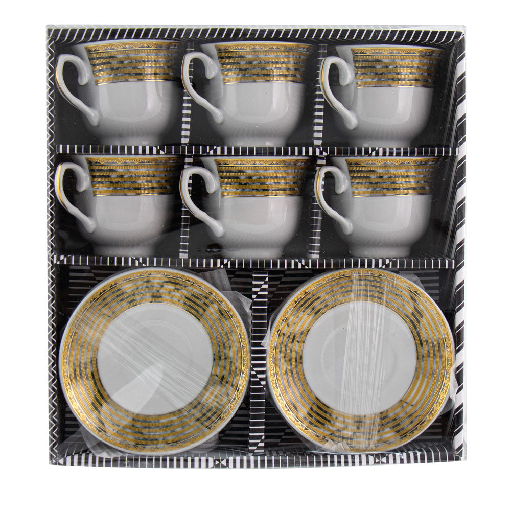 Durane Tea Coffee Cup Set of 12 Kea Linear 10190 (Parcel Plus Rate)