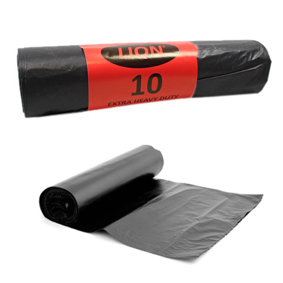 Black Refuse Sacks Black Bin Bags 29 x 34" Roll of 10 31748 (Parcel Rate)