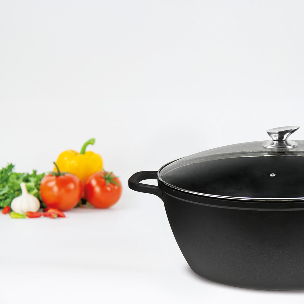 Nea Diecast Stockpot 36 cm Nera Black 11429 / 4224 (Big Parcel Rate)