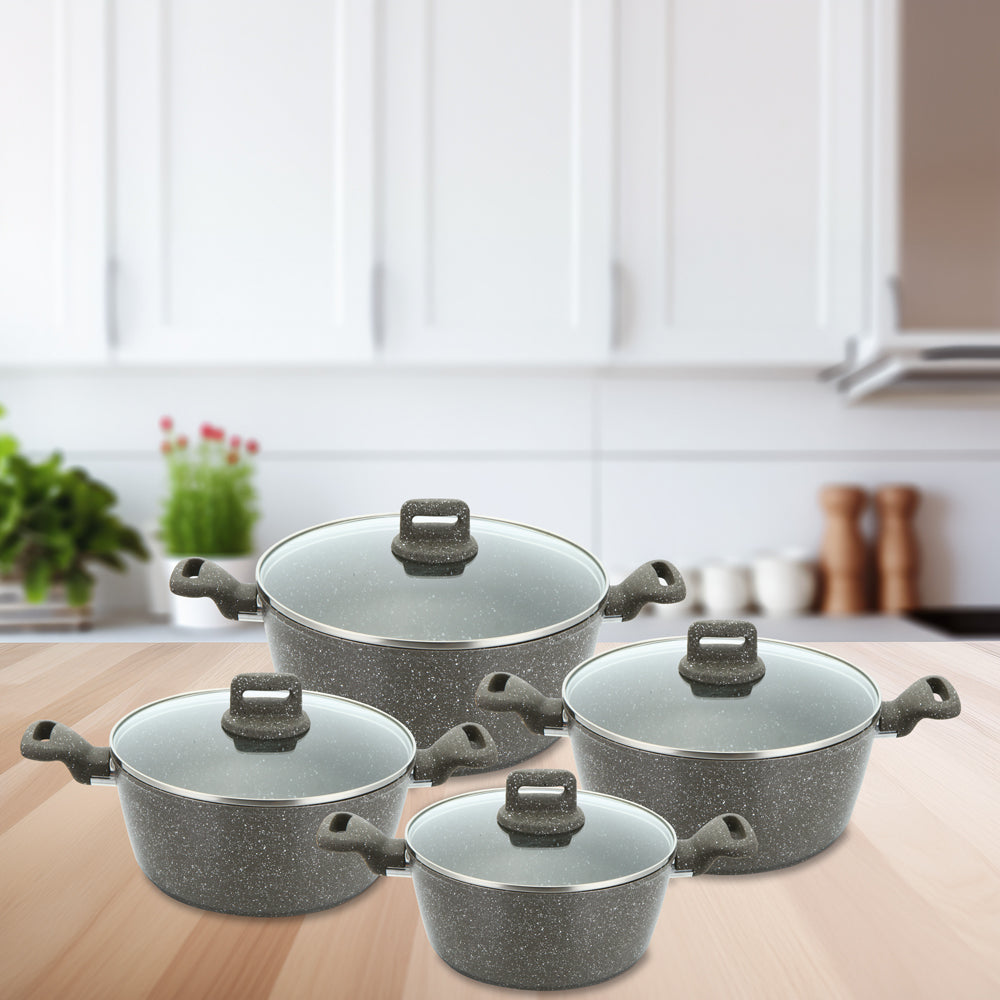 SQ Professional Zoya Forged Stockpot Set of 4 Marbled Grey 11718 (Big Parcel Rate)