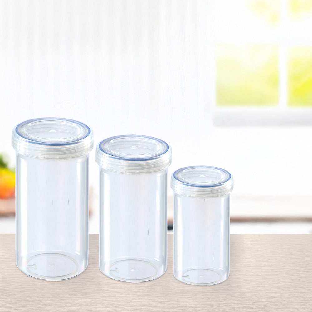 Kolorr Round Plastic Food Storage Container Set of 3 11744 (Parcel Rate)