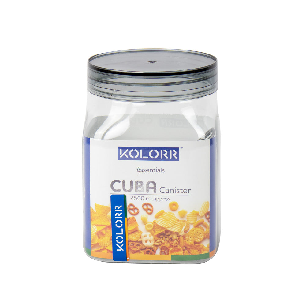 Kolorr Cuba PET Plastic Food Storage Jar 2500ml 11841 (Parcel Rate)