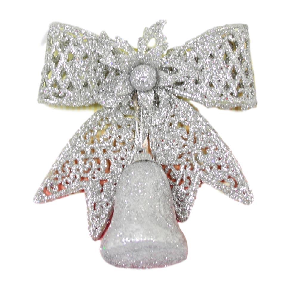 Fancy Christmas Bow Bell Style Hanging Festive Xmas Mixed Colours 15cm 1458 (Parcel Rate)p