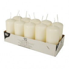 Pillar Candles 90 x 40mm Pack of 10 Cream 17912 (Parcel Rate)
