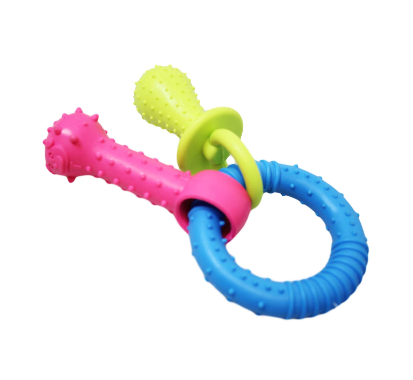 Pet Dog Chewing Toy Dummy Ring with Bone Assorted Colours 1817 (Parcel Rate)