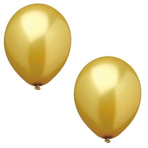 Papstar Metallic Gold Birthday Party Balloons 10 Piece Party Pack 25cm 18968 (Parcel Rate)