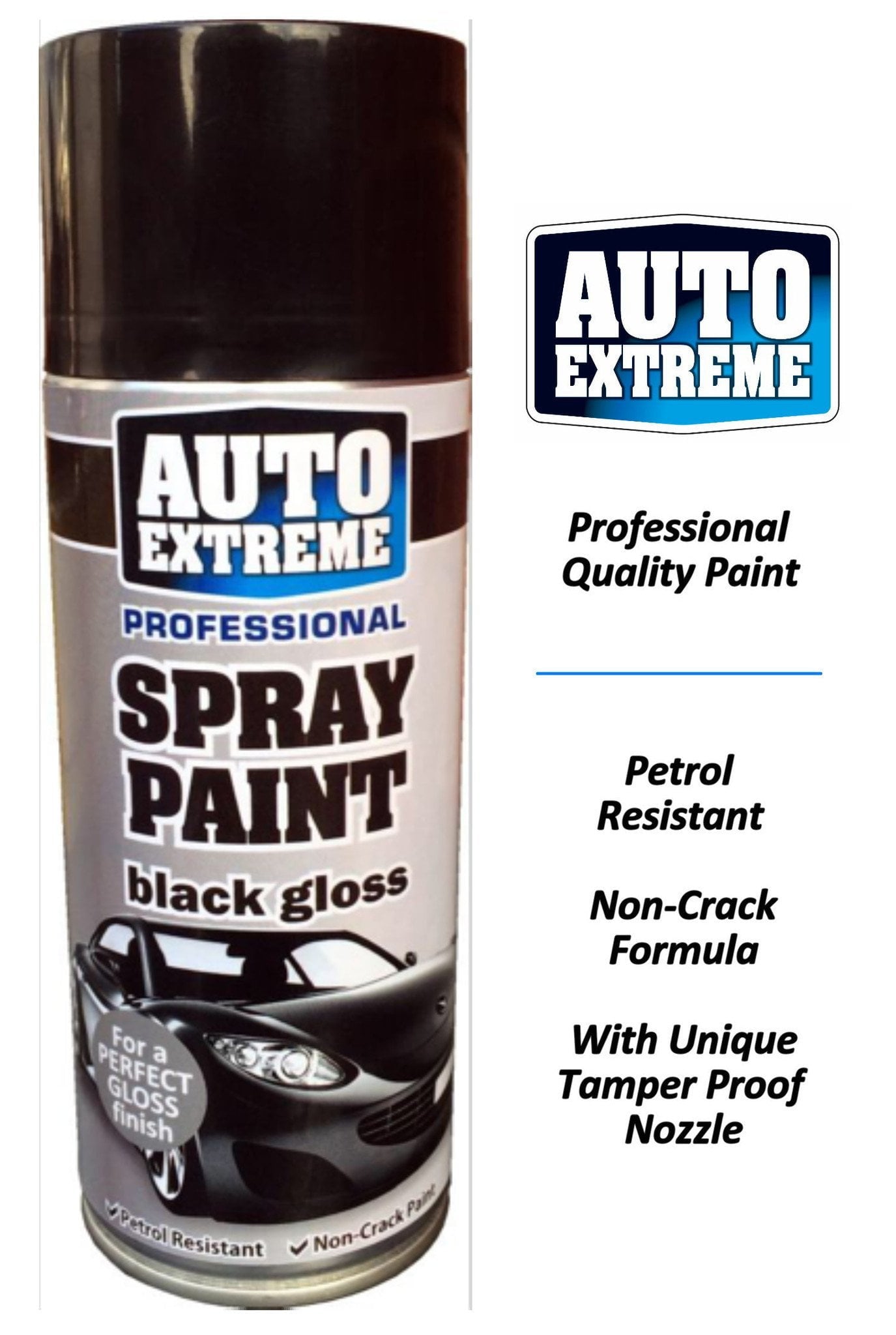 Auto Extreme Spray Paint Black Gloss 400ml 1921 A (Parcel Rate)