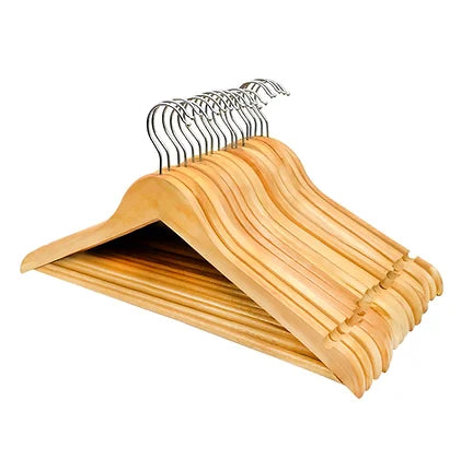 Pack of 20 Wooden Clothes Coat Hangers 44 x 23 cm 600070 WH2 (Parcel Rate)