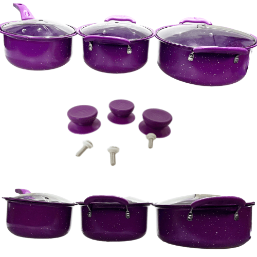 Cooking Pan Set of 14 Purple 6646 (Big Parcel Rate)