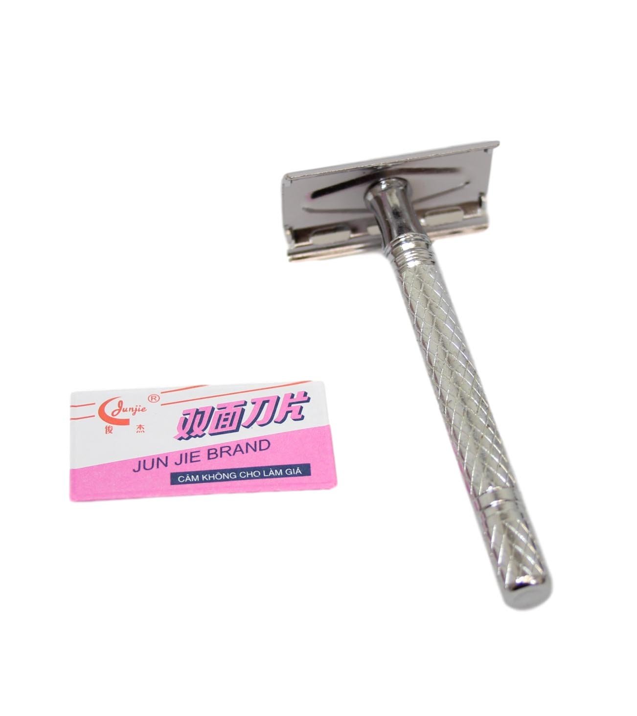 Stainless Steel 3 Piece Barber's Shaver Razor with Blades 10 cm 2900 (Parcel Rate)