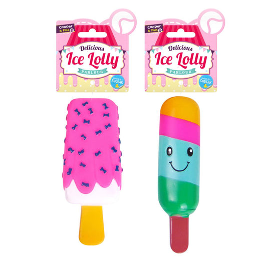 Multicolour Ice Lolly Popsicle Parlour Squeaky Dog Toys Assorted Designs 318826 (Parcel Rate)