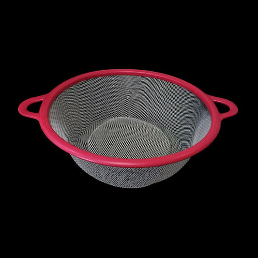 Metal Fine Mesh Sieve Strainer Basket Rice Colander 22.5 cm Assorted Colours 6810 (Parcel Rate)