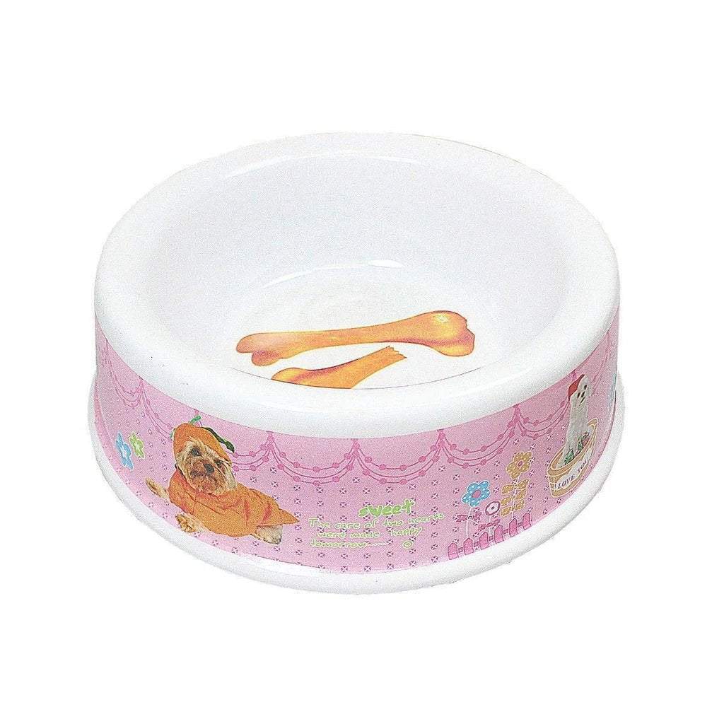 Plastic Pet Dog Bowl 16 x 5 cm Assorted Designs and Colours 0071 (Parcel Rate)