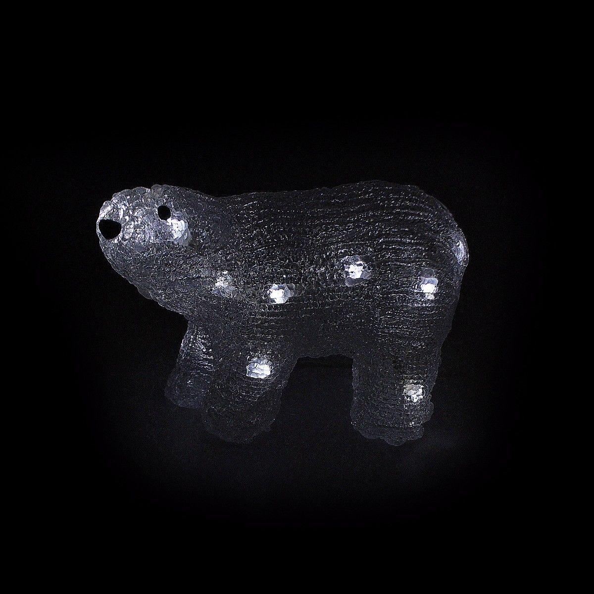 Acrylic LED Christmas Decor Polar Bear Figure Indoor Light Lamp 4719 (Parcel Rate)