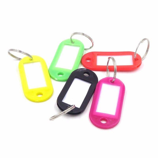 5 Pcs Key Ring Tags Assorted Colour Plastic  2392(large Letter)