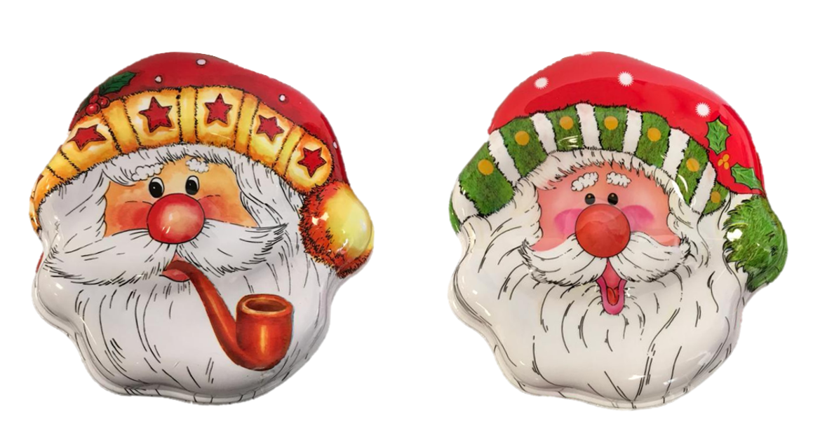 Plastic Christmas Santa Claus Cookie Box / Jelly Mould 18.5 x 17 x 6 cm Assorted Designs 3951 (Parcel Rate)